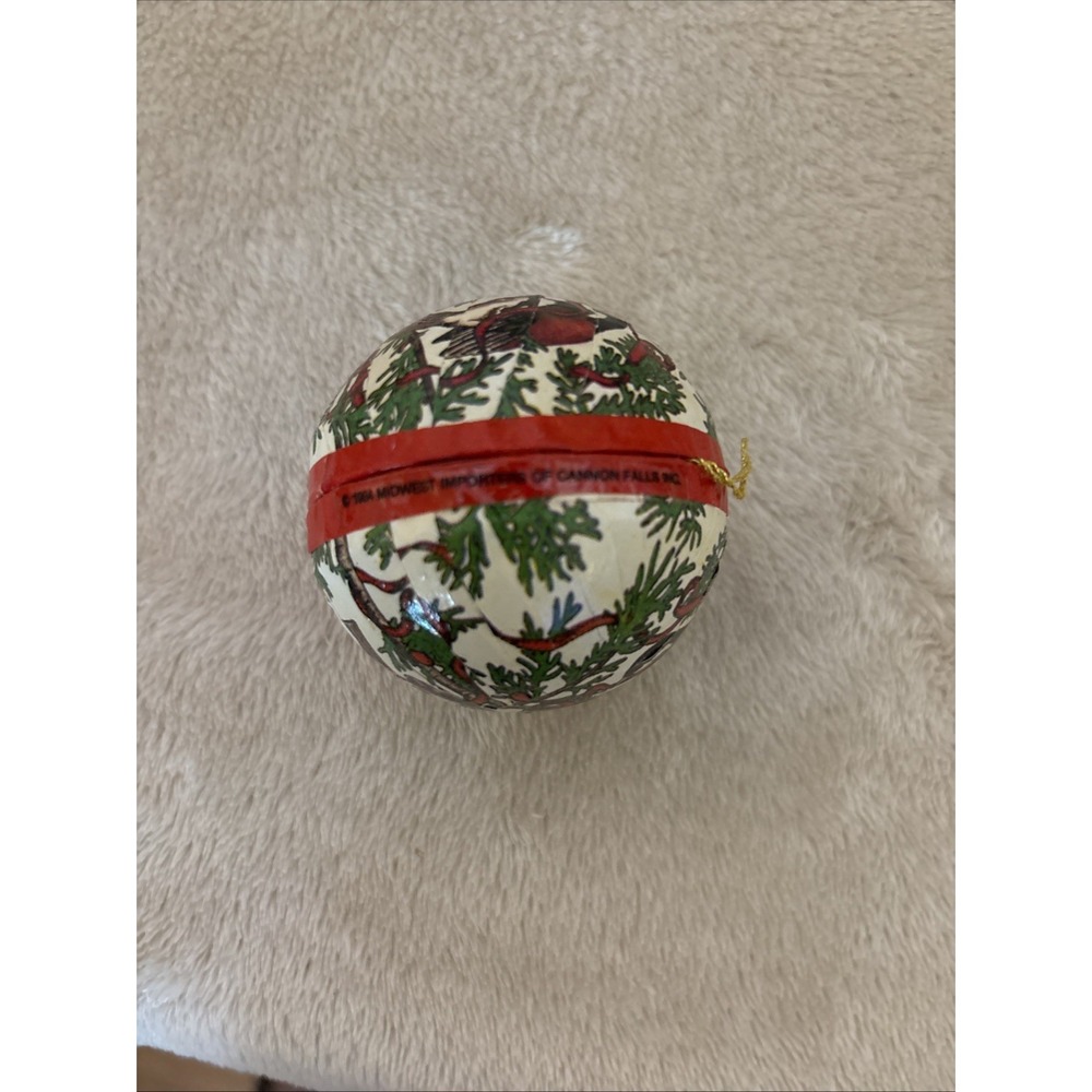 Lot Of 2 Vintage Paper Mache Christmas Ornaments From West Germany - Picture 8 of 10